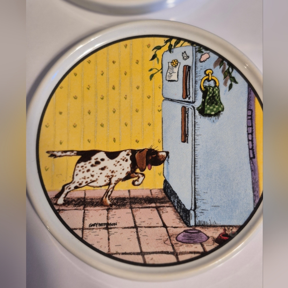 Vintage Gary Patterson Cartoon Dog Coasters Set - Picture 2 of 7